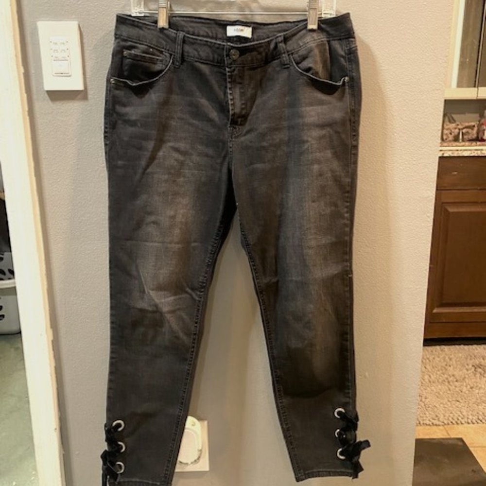 Kensie Jeans Lace Up Bottom Stretch Jeans Sz 12/31